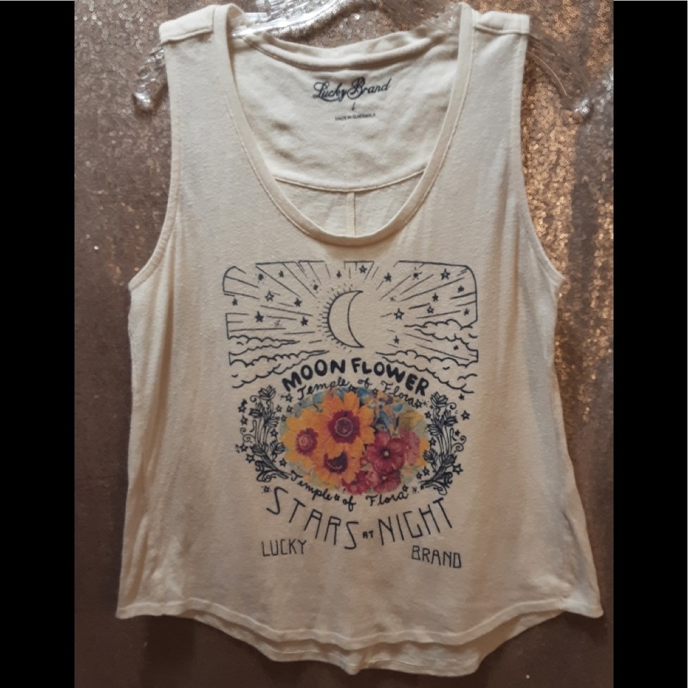 Lucky Brand Women’s Sleeveless V-neck Graphic Tank